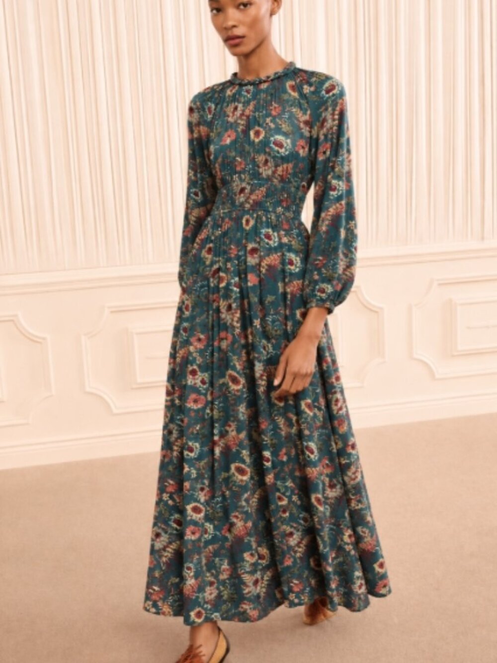 NWOT ULLA JOHNSON Estella Midi Dress in Larkspur Petite $620